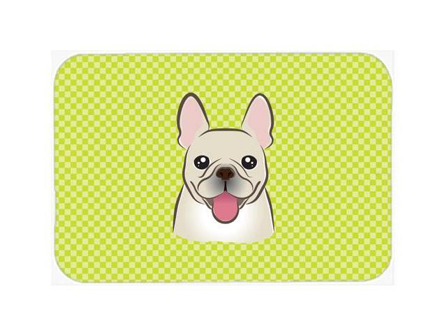 Checkerboard Lime Green French Bulldog Mouse Pad Hot Pad or Trivet BB1300MP