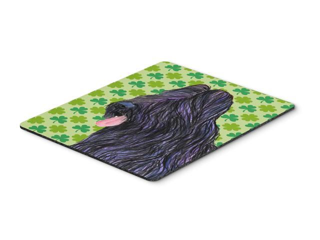 Briard St Patrick's Day Shamrock Portrait Mouse Pad Hot Pad or Trivet