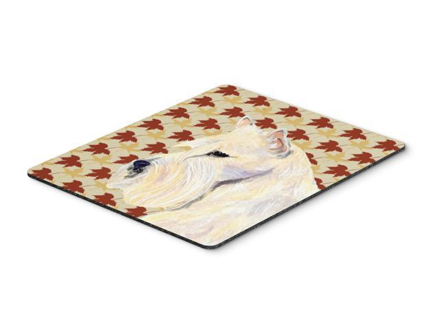 Scottish Terrier Wheaten Fall Leaves Portrait Mouse Pad Hot Pad or Trivet