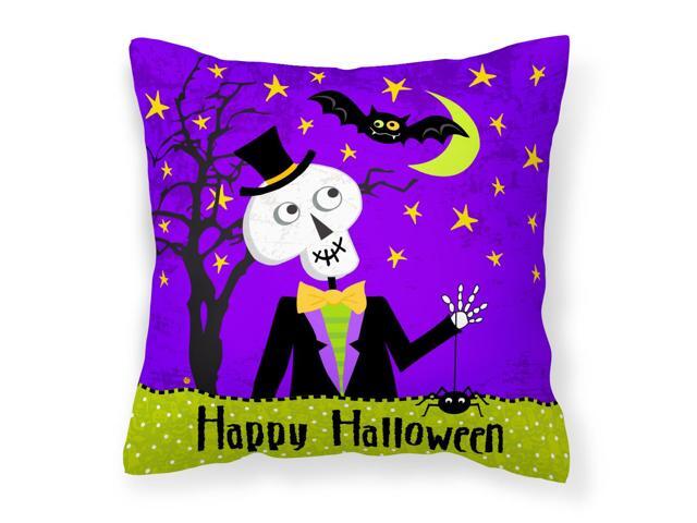 Happy Halloween Skeleton Fabric Decorative Pillow VHA3014PW1414