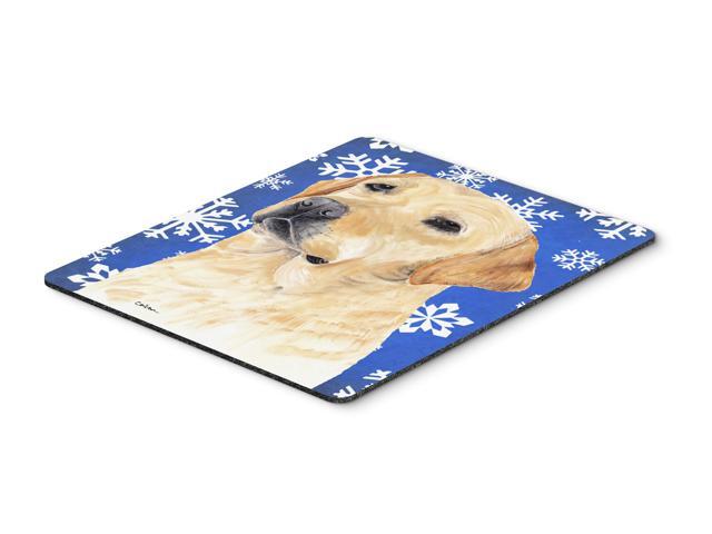Labrador Winter Snowflakes Holiday Mouse Pad Hot Pad or Trivet