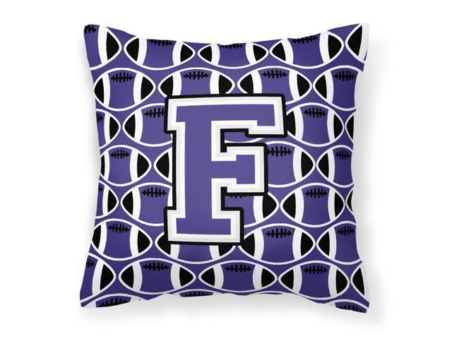 Letter F Football Purple and White Fabric Decorative Pillow CJ1068-FPW1414