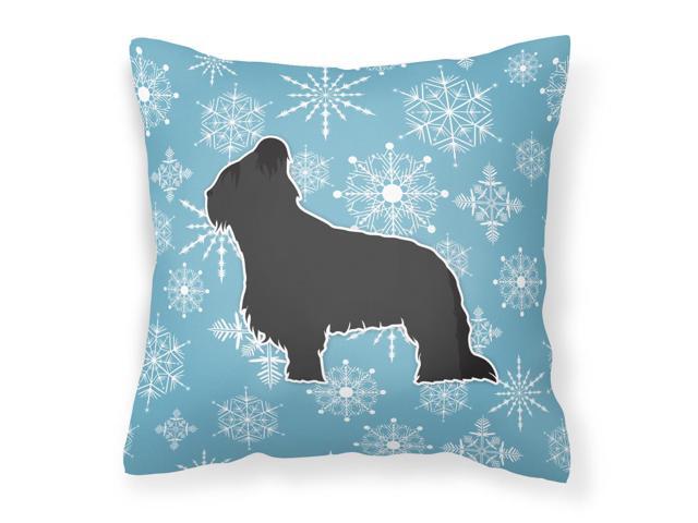 Winter Snowflake Briard Fabric Decorative Pillow BB3526PW1818