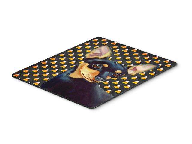 Min Pin Candy Corn Halloween Portrait Mouse Pad Hot Pad or Trivet