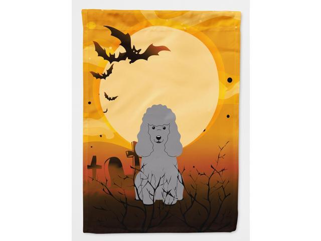 Halloween Poodle Silver Flag Canvas House Size BB4334CHF