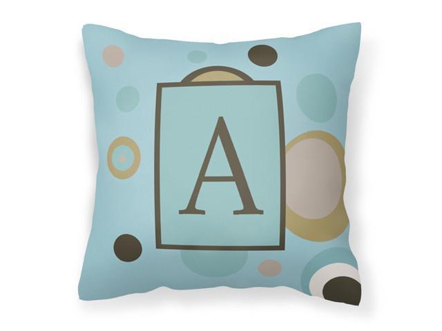Letter A Monogram - Blue Dots Fabric Decorative Pillow CJ1013-APW1414