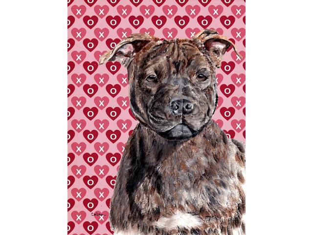 Staffordshire Bull Terrier Staffie Hearts and Love Flag Garden Size SC9705GF