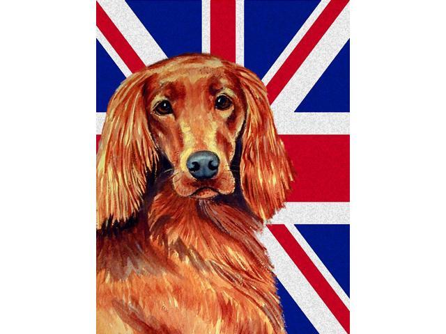 Irish Setter with English Union Jack British Flag Flag Garden Size LH9504GF