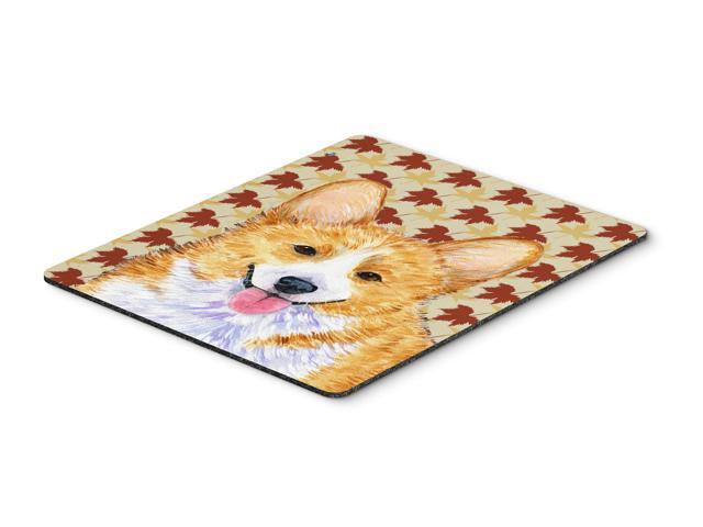 Corgi Fall Leaves Portrait Mouse Pad Hot Pad or Trivet