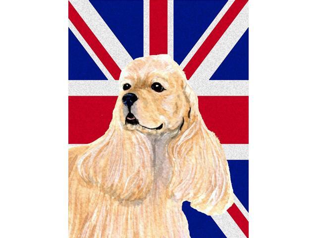 Cocker Spaniel Buff with English Union Jack British Flag Flag Garden Size SS4964GF