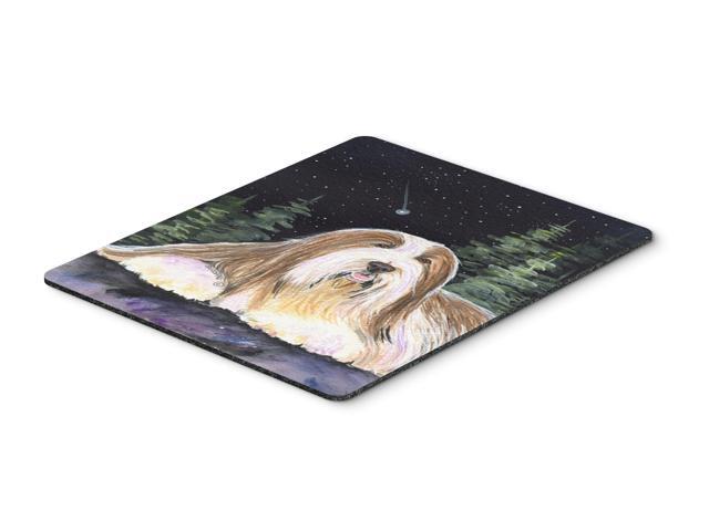 Starry Night Bearded Collie Mouse Pad Hot Pad or Trivet