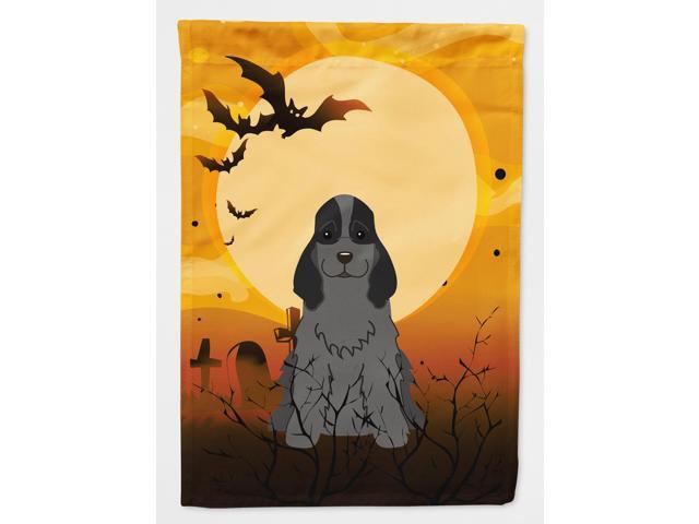Halloween Cocker Spaniel Black Flag Canvas House Size BB4358CHF