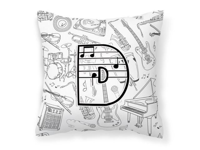 Letter D Musical Note Letters Canvas Fabric Decorative Pillow CJ2007-DPW1414