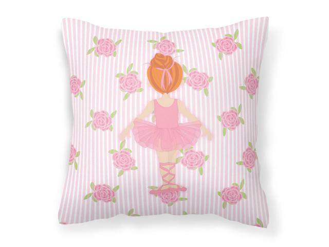 Ballerina Red Head Back Pose Fabric Decorative Pillow BB5163PW1414