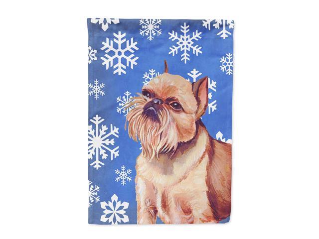 Brussels Griffon Winter Snowflakes Holiday Flag Canvas House Size