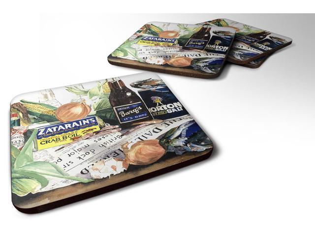 Set of 4 Barq's Crabs and spices Foam Coasters