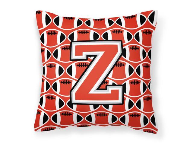 Letter Z Football Scarlet and Grey Fabric Decorative Pillow CJ1067-ZPW1414