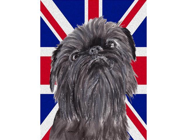 Brussels Griffon with Engish Union Jack British Flag Flag Garden Size SC9863GF