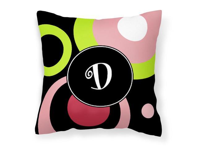 Letter D Monogram - Retro in Black Fabric Decorative Pillow AM1002-DPW1414