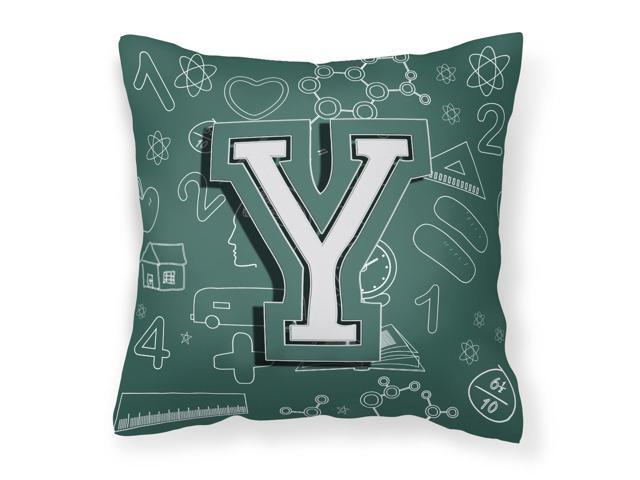 Letter Y Back to School Initial Canvas Fabric Decorative Pillow CJ2010-YPW1414