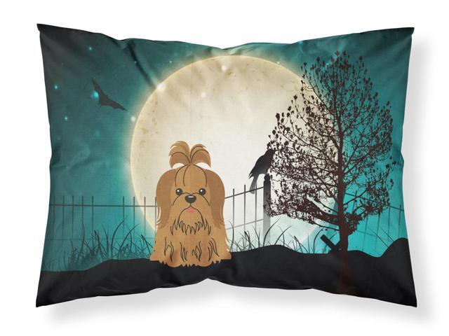 Halloween Scary Shih Tzu Chocolate Fabric Standard Pillowcase BB2276PILLOWCASE