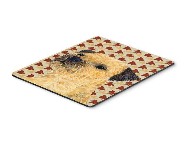 Border Terrier Fall Leaves Portrait Mouse Pad Hot Pad or Trivet