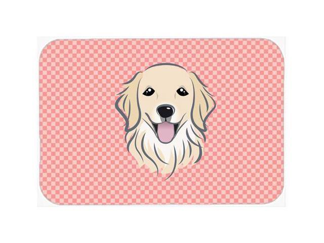 Checkerboard Pink Golden Retriever Mouse Pad Hot Pad or Trivet BB1205MP