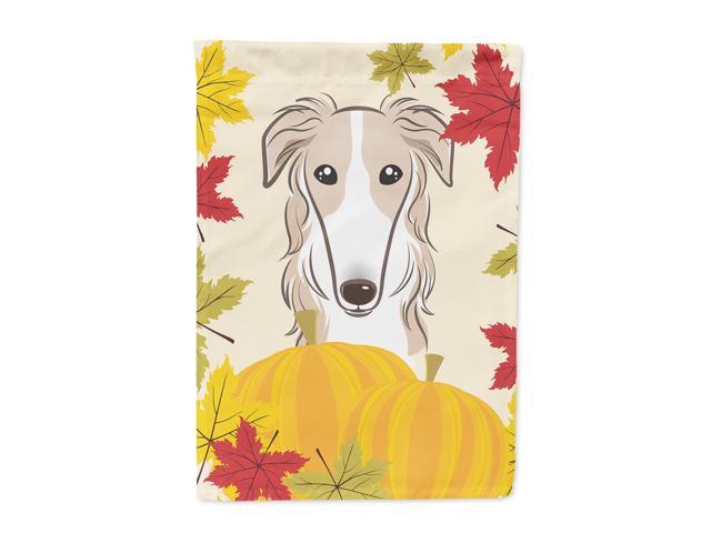 Borzoi Thanksgiving Flag Canvas House Size BB2034CHF