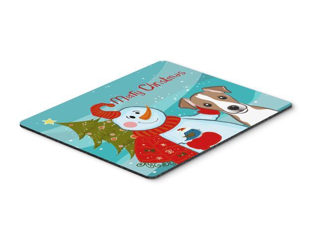 Snowman with Jack Russell Terrier Mouse Pad Hot Pad or Trivet BB1880MP