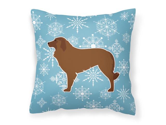 Winter Snowflake Portuguese Sheepdog Dog Fabric Decorative Pillow BB3531PW1818