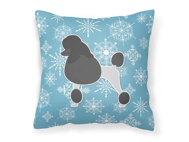 Winter Snowflake Poodle Fabric Decorative Pillow BB3539PW1818