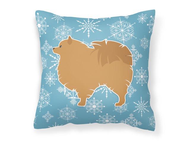 Winter Snowflake Pomeranian Fabric Decorative Pillow BB3542PW1818