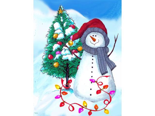 Trimming the Tree Snowman Flag Garden Size PJC1024GF