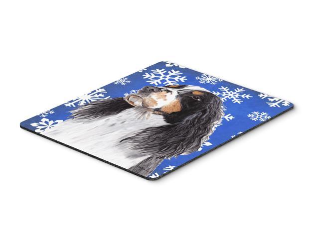 Springer Spaniel Winter Snowflakes Holiday Mouse Pad Hot Pad or Trivet