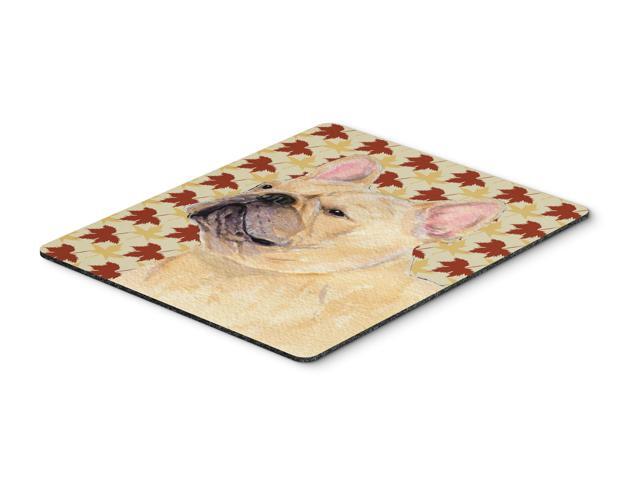 French Bulldog Fall Leaves Portrait Mouse Pad Hot Pad or Trivet