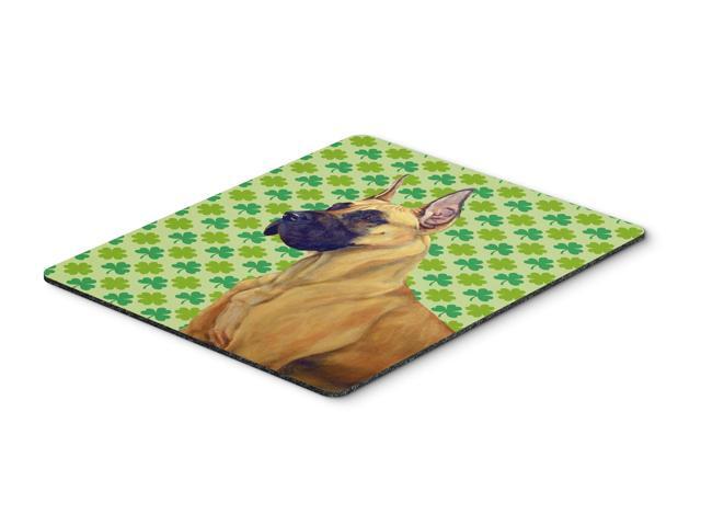 Great Dane St Patrick's Day Shamrock Portrait Mouse Pad Hot Pad or Trivet