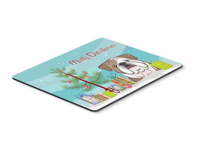 Christmas Tree and English Bulldog Mouse Pad Hot Pad or Trivet BB1591MP