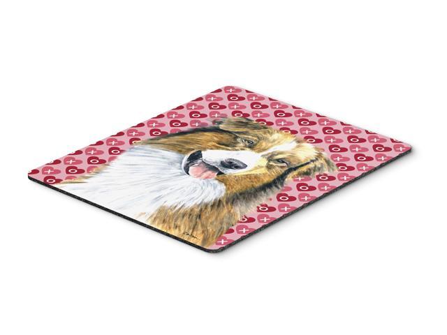 Australian Shepherd Hearts Love Valentine's Day Mouse Pad Hot Pad or Trivet