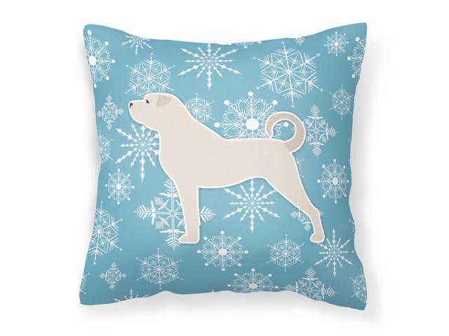 Winter Snowflake Anatolian Shepherd Fabric Decorative Pillow BB3577PW1818
