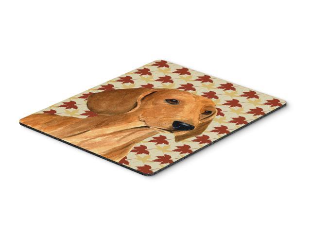 Dachshund Fall Leaves Portrait Mouse Pad Hot Pad or Trivet