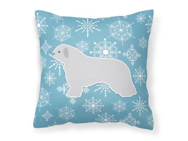 Winter Snowflake Spanish Water Dog Fabric Decorative Pillow BB3515PW1818