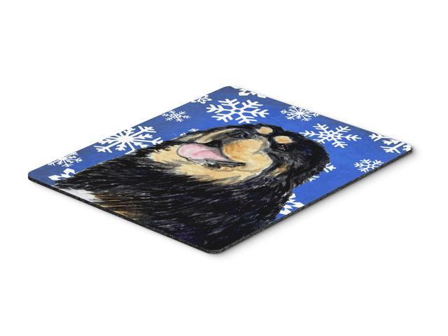Tibetan Mastiff Winter Snowflakes Holiday Mouse Pad Hot Pad or Trivet