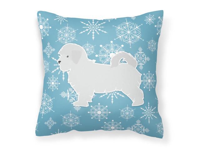 Winter Snowflake Maltese Fabric Decorative Pillow BB3536PW1818
