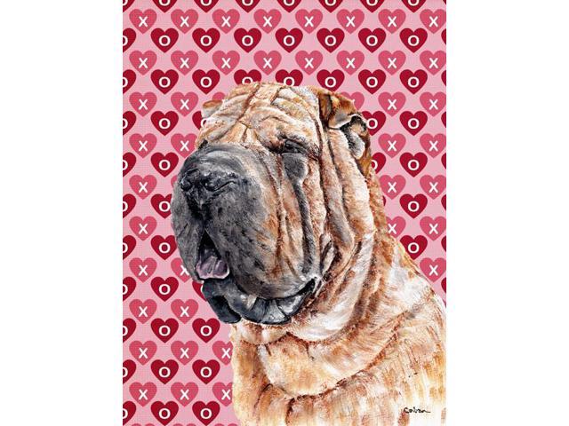 Shar Pei Hearts and Love Flag Garden Size SC9695GF