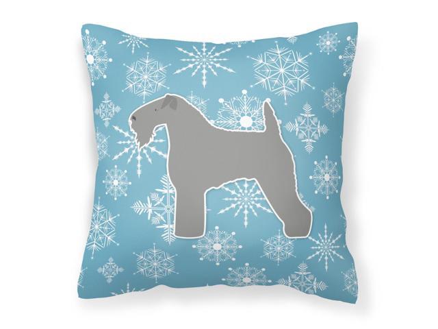 Winter Snowflake Kerry Blue Terrier Fabric Decorative Pillow BB3492PW1818