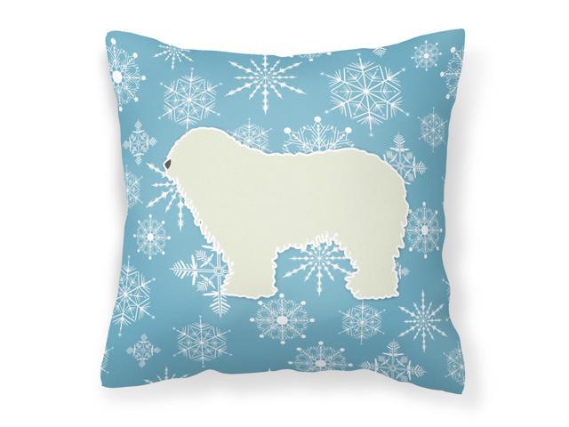 Winter Snowflake Komondor Fabric Decorative Pillow BB3555PW1414