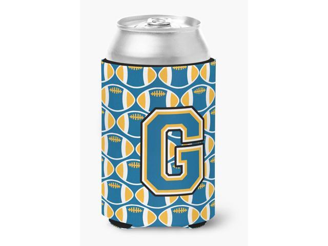 Letter G Football Blue and Gold Can or Bottle Hugger CJ1077-GCC