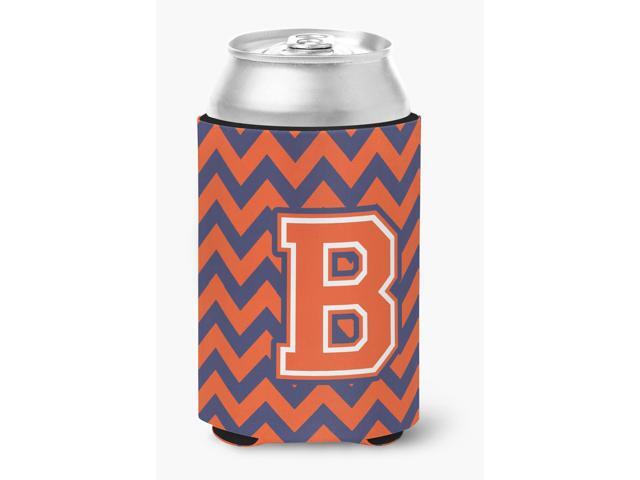 Letter B Chevron Orange and Blue Can or Bottle Hugger CJ1042-BCC