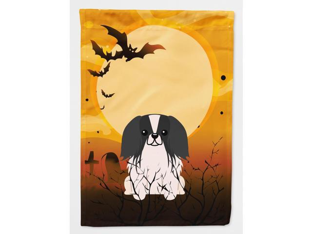 Halloween Pekingnese Black White Flag Canvas House Size BB4371CHF