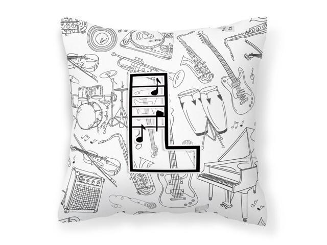 Letter L Musical Note Letters Canvas Fabric Decorative Pillow CJ2007-LPW1414